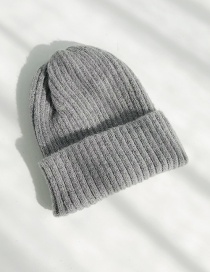 Fashion Mohair Dark Gray Knitted Wool Cap