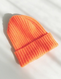 Fashion Mohair Orange Knitted Wool Cap