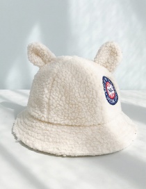 Fashion Lamb Hair Label Ear Beige Lamb Cashmere Rabbit Ears Fisherman Hat