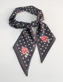 Fashion A Flower With A Black Background Double-sided Long Scarf Scarf