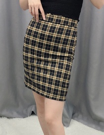 Fashion Lattice Plaid Straight Skirt
