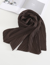 Fashion Dark Brown Pure Color Crumpled Silk Scarf