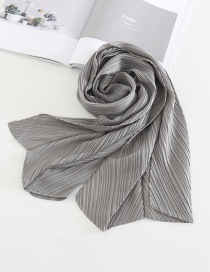 Fashion Light Grey Pure Color Crumpled Silk Scarf