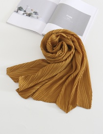 Fashion Ginger Yellow Pure Color Crumpled Silk Scarf