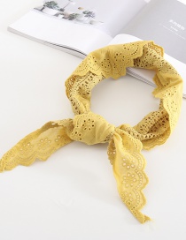 Yellow Full Cotton Triangle Small Scarf