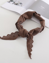 Brown Full Cotton Triangle Small Scarf