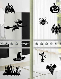 Fashion Multicolor Kst-77 Halloween Witch Bat Wall Stickers