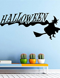 Fashion Multicolor Kst-37 Halloween Halloween Witch Broom Wall Sticker