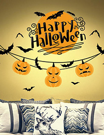Fashion Multicolor Xl625 Halloween Pumpkin Light Wall Sticker