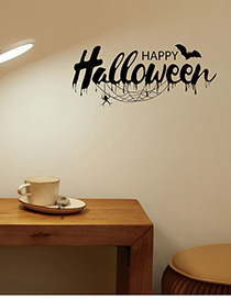 Fashion Multicolor Kst-70 Happy Halloween English Wall Sticker