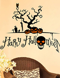 Fashion Multicolor Kst-47 Halloween God Tree Dark Skull Wall Sticker