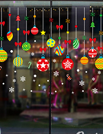 Fashion Xh6258 Color Cartoon Hanging Ball Christmas Wall Sticker
