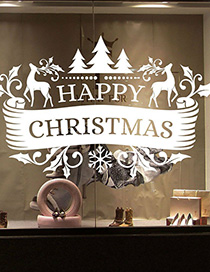 Fashion White Ss-17 Christmas Deer Wall Sticker