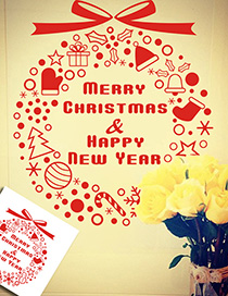 Fashion Red Xmas04 Gift Snowflake Wind Chime Christmas Tree Wall Sticker