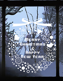 Fashion White Xmas04 Gift Snowflake Wind Chime Christmas Tree Wall Sticker