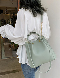 Fashion Matcha Green Pleated Shoulder Bag