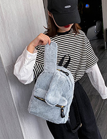 Fashion Gray Rabbit Ear Plush Backpack
