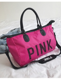 Rose Red Letter Pink Portable Bag