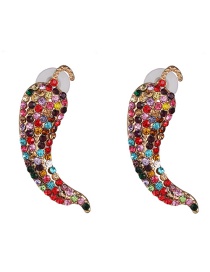 Fashion Color Studded Small Pepper Vegetable Earrings