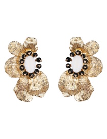 Fashion Black Alloy Flower Earrings