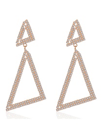 Fashion Gold Triangle Diamond Earrings