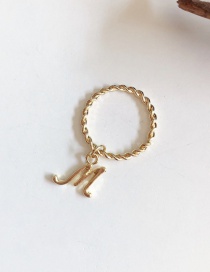 Fashion Letter M Gold English Letter Ring