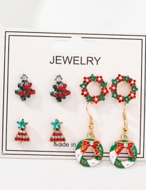 Fashion Color Cartoon Snowflakes Bell Christmas Tree Earrings