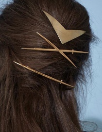Fashion Gold Alloy X-shaped Hair Clip