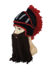 Fashion Black Red + Brown Beard Roman Brave Beard