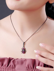 Fashion Black Diamond Spider Necklace