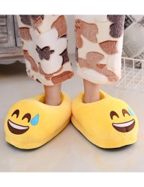 Fashion 11 Yellow Sweat Cartoon Expression Plush Bag With Cotton Slippers
