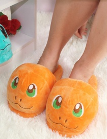 Fashion Orange Small Fire Dragon Cartoon Animal Plush Slippers