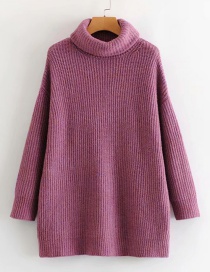 Fashion Purple Turtleneck Sweater