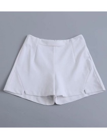 Fashion White Split Short A Shorts