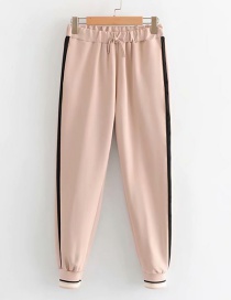 Fashion Pink Colorblock Lace Trousers