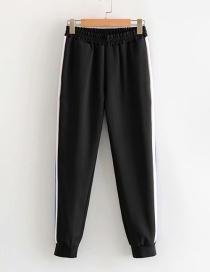 Fashion Black Colorblock Striped Straight Pants