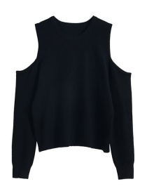 Fashion Black Off-the-shoulder Sweater