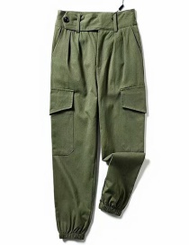 Fashion Army Green Closed Straight Overalls