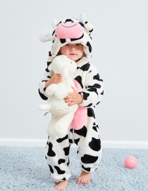 Fashion Cow Animal Jumpsuit Flannel Children's Romper