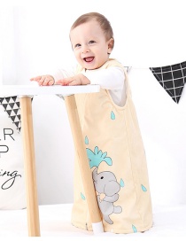 Fashion Beige Elephant Flannel Sleeveless Cartoon Air Conditioning Suit