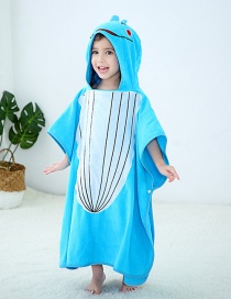 Fashion Blue Whale Hooded Cloak Cartoon Baby Can Wear Towel