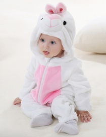 Fashion White Rabbit Flannel Children's Jumpsuit