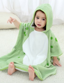 Fashion Green Dot Dinosaur Printed Hooded Children's Bath Towel