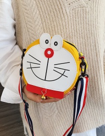 Fashion Yellow Cartoon Cat Canvas Shoulder Messenger Bag