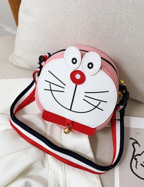 Fashion Pink Cartoon Cat Canvas Shoulder Messenger Bag