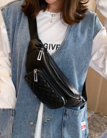 Fashion Black Lingge Diagonal Chest Bag