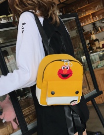 Fashion Yellow Canvas Cartoon Label Backpack