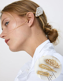 Fashion Gold Alloy Pearl Hair Clip Three-piece