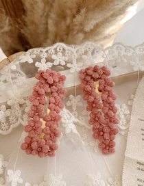 Fashion Water Droplets - Coral Powder Velvet Flower Hair Clips (single Price)