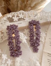 Fashion Square-purple Velvet Flower Hair Clips (single Price)